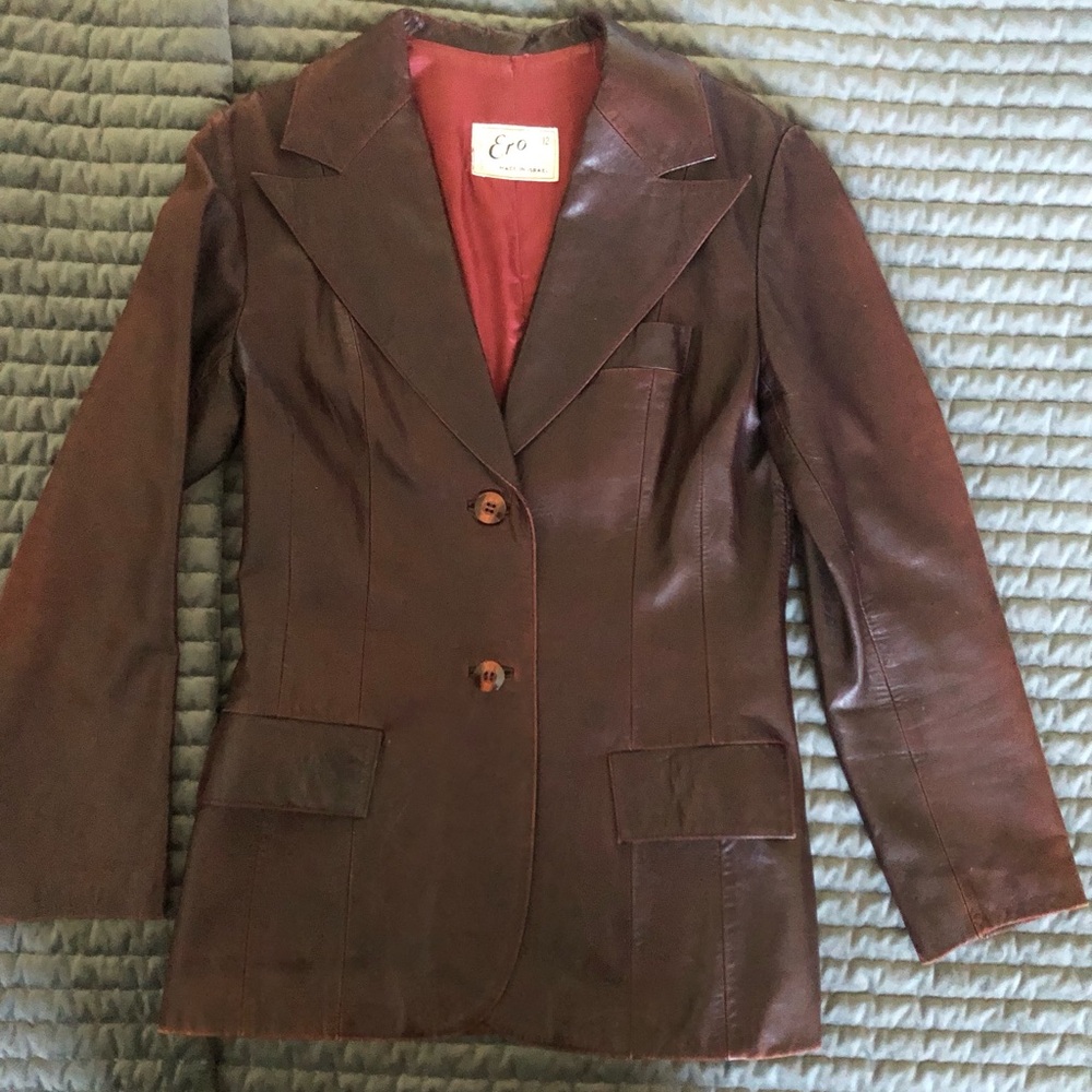 Vintage burgundy leather jacket 12